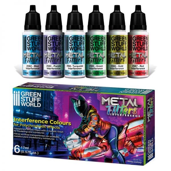 Green Stuff World   Specialist Paints Set Metal Filters - Interference Colours - 8436574506280ES - 8436574506280