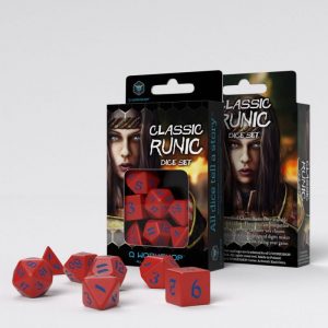 Q-Workshop   RPG / Polyhedral Classic Runic Red & blue Dice Set (7) - SCLR2A - 5907699494255