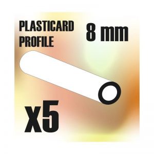 Green Stuff World   Plasticard ABS Plasticard - Profile TUBE 8mm - 8436554366156ES - 8436554366156
