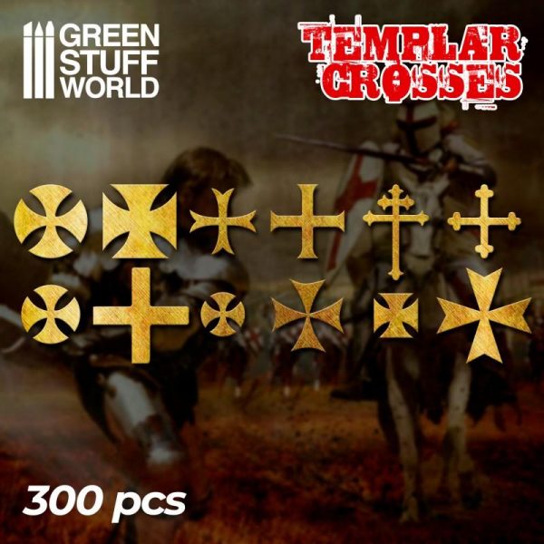 Green Stuff World   Etched Brass Etched Brass Templar Cross Symbols - 8436574508260ES - 8436574508260