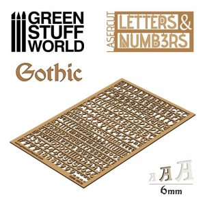 Green Stuff World   Modelling Extras Letters and Numbers 6mm GOTHIC - 8435646501307ES - 8435646501307