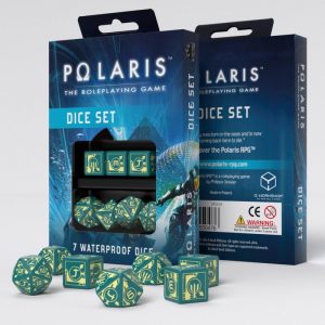 Q-Workshop   Q-Workshop Dice Polaris RPG Turquoise & light yellow dice, 3D6 +3D10 + 1D20 (7) - SPOL94 - 3760245550476