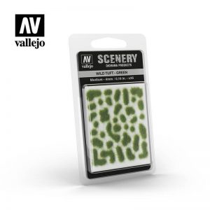 Vallejo   Vallejo Scenics AV Vallejo Scenery - Wild Tuft - Green, Medium: 4mm - VALSC406 - 8429551986045