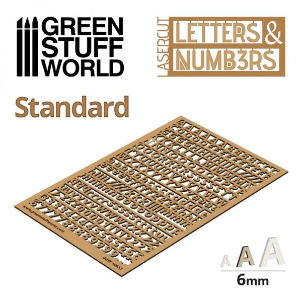 Green Stuff World   Modelling Extras Letters and Numbers 6mm STANDARD - 8435646501338ES - WWW.GREENSTUFFWORLD.COM