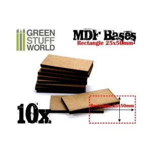 Green Stuff World   Plain Bases MDF Bases - Rectangle 25x50mm - 8436554366408ES - 8436554366408