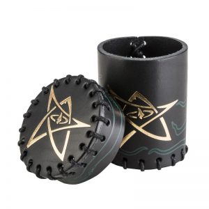 Q-Workshop   Dice Accessories Call of Cthulhu Black & green-golden Leather Dice Cup - CCTH104 - 5907699492947