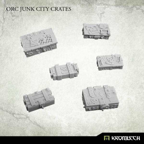 Kromlech   Junk City Bases Orc Junk City Crates (6) - KRBK014 - 5902216114920