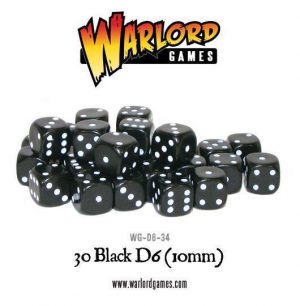 Warlord Games   D6 30 Black D6 (10mm) - WG-D6-34 - 5060200848289