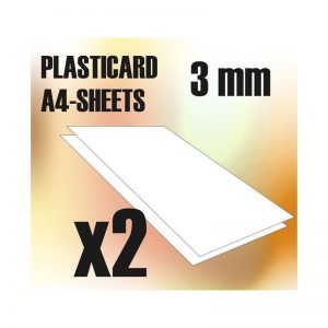 Green Stuff World   Plasticard ABS Plasticard A4 - 3 mm COMBOx2 sheets - 8436554366088ES - 8436554366088
