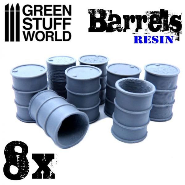 Green Stuff World   Green Stuff World Terrain 8x Resin Barrels - 8436574504071ES - 8436574504071