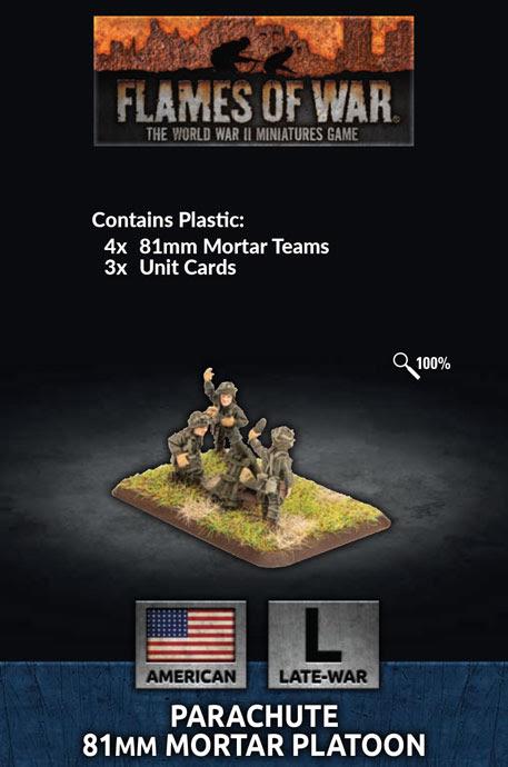 Battlefront Flames of War  United States of America US Parachute Mortar Platoon - US794 - 9420020246683