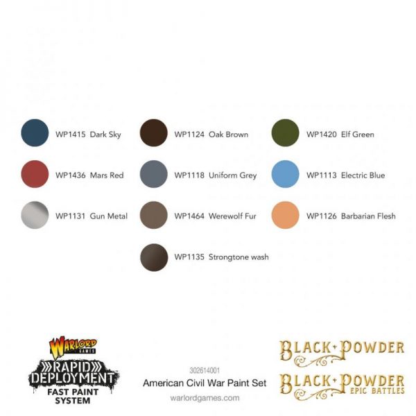 Warlord Games Black Powder | Black Powder Epic Battles  Black Powder Epic Battles Black Powder: American Civil War Paint Set - 302614001 - 5060572509405