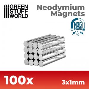 Green Stuff World   Magnets Neodymium Magnets 3x1mm - 100 units (N35) - 8436554365609ES - 8436554365609
