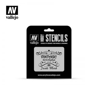 Vallejo   Stencils AV Vallejo Stencils - 1:35 Vintage Motorcycles Sign - VALST-LET005 - 8429551986540