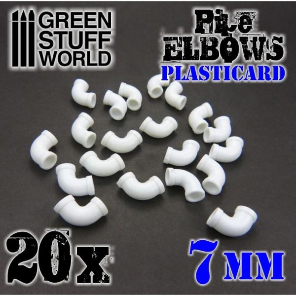 Green Stuff World   Plasticard Plasticard Pipe ELBOWS 7mm - 8436554368198ES - 8436554368198