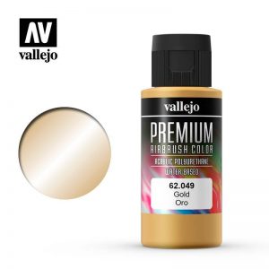 Vallejo   Premium Airbrush Colour Premium Color 60ml: Gold - VAL62049 - 8429551620499