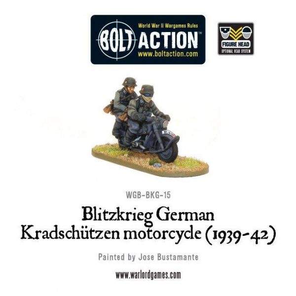 Warlord Games Bolt Action  Germany (BA) Blitzkreig German Kradschutzen Motorcycle - WGB-BKG-15 -