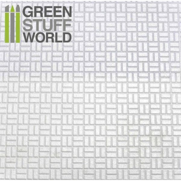 Green Stuff World   Plasticard ABS Plasticard - OFFSET RECTANGLE Textured Sheet - A4 - 8436554361144ES - 8436554361144