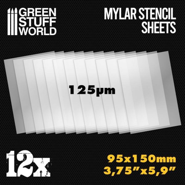 Green Stuff World   Stencils Small Mylar Stencil Sheets x12 - 8436574508536ES - 8436574508536