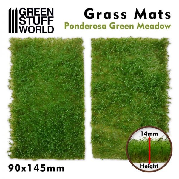 Green Stuff World   Grass Mats Grass Mat Cutouts - Ponderosa Green Meadow - 8436574508376ES - 8436574508376