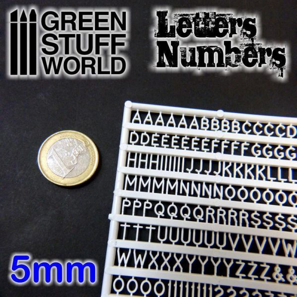 Green Stuff World   Modelling Extras Letters and Numbers 5mm - 8436554364374ES - 8436554364374
