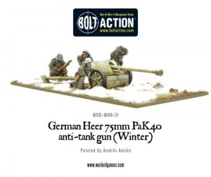 Warlord Games Bolt Action  Germany (BA) German Heer 75mm Pak 40 anti-tank gun (Winter) - WGB-WHR-31 - 5060393702986