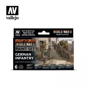 Vallejo   Model Colour AV Vallejo Model Color Set - WWII German Infantry (6) - VAL70206 - 8429551702065