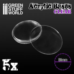 Green Stuff World   Acrylic Bases Acrylic Bases - Round 80 mm CLEAR - 8436574509229ES - 8436574509229