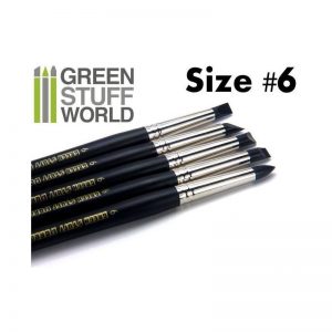Green Stuff World   Green Stuff World Tools Colour Shapers Brushes SIZE 6 - BLACK FIRM - 8436554362172ES - 8436554362172