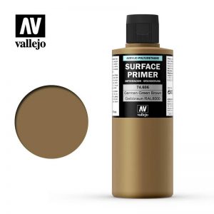 Vallejo   Model Air Primers AV Polyurethane - Primer Germa n Green Brown (RAL 8000) 200ml - VAL74606 - 8429551746069