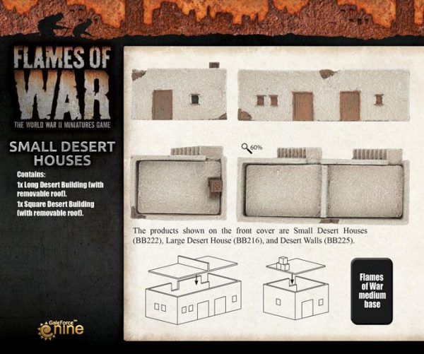 Gale Force Nine   Battlefield in a Box Flames of War: Small Desert Houses - BB222 - 9420020235717