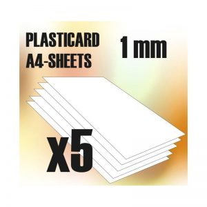 Green Stuff World   Plasticard ABS Plasticard A4 - 1 mm COMBOx5 sheets - 8436554366057ES - 8436554366057