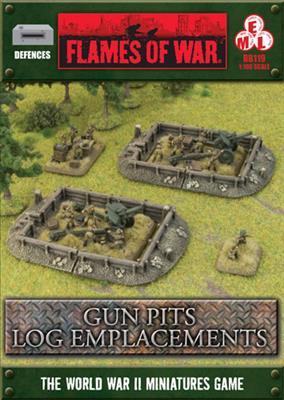 Gale Force Nine   Battlefield in a Box Flames of War: Log Emplacements Gun Pit Markers - BB119 - 9420020216686