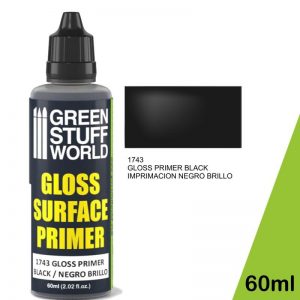 Green Stuff World   Surface Primers Gloss Surface Primer 60ml - Black - 8436574501025ES - 8436574501025