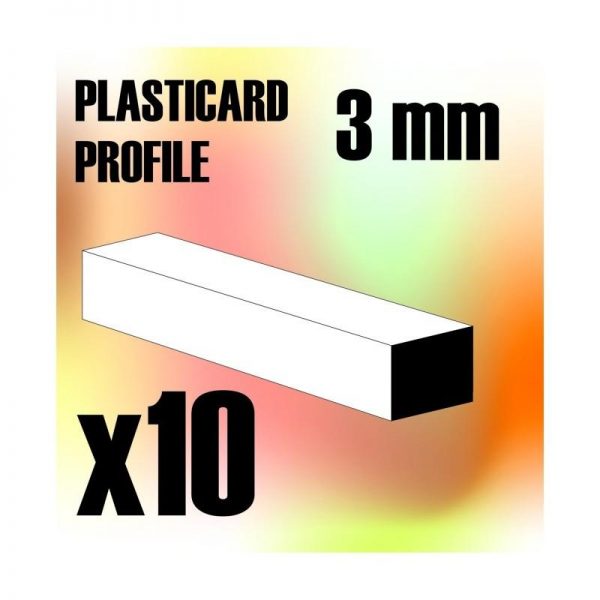 Green Stuff World   Plasticard ABS Plasticard - Profile SQUARED ROD 3 mm - 8436554366934ES - 8436554366934