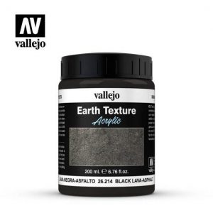 Vallejo   Water & Stone Effects Vallejo Diorama Effects: Stone Textures - Black Lava 200ml - VAL26214 - 8429551262149