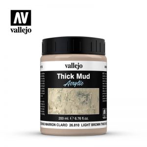 Vallejo   Weathering Effects Vallejo Weathering Effects 200ml - Light Brown Thick Mud - VAL26810 - 8429551268103