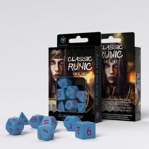 Q-Workshop   RPG / Polyhedral Classic Runic Blue & red Dice Set (7) - SCLR2D - 5907699494187