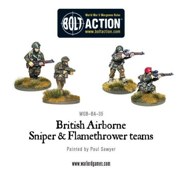 Warlord Games Bolt Action  Great Britain (BA) British Airborne Flamethrower & Sniper teams - WGB-BA-35 - 5060200847503