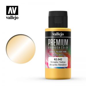 Vallejo   Premium Airbrush Colour Premium Color 60ml: Metallic Yellow - VAL62042 -