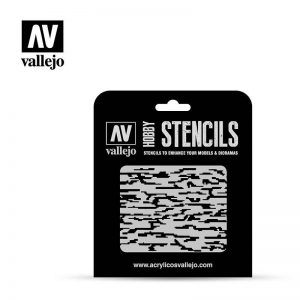 Vallejo   Stencils AV Vallejo Stencils - 1:32/35 Pixelated Modern Camo - VALST-CAM004 - 8429551986496