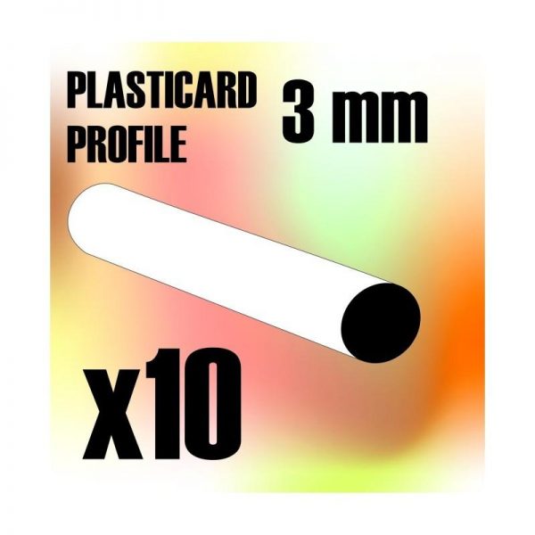 Green Stuff World   Plasticard ABS Plasticard - Profile ROD 3 mm - 8436554366736ES - 8436554366736