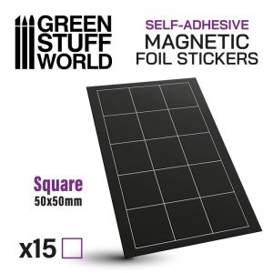 Green Stuff World   Magnets Square Magnetic Sheet SELF-ADHESIVE - 50x50mm - 8435646503516ES - 8435646503516