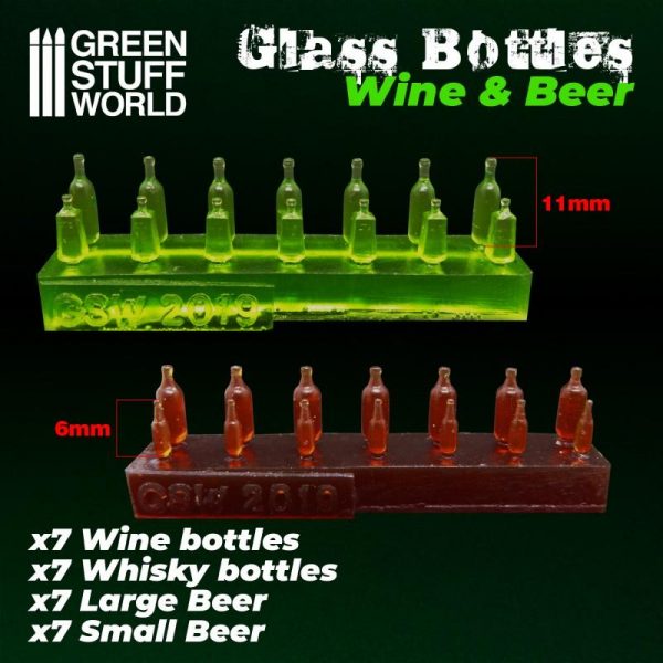 Green Stuff World   Green Stuff World Conversion Parts Wine and Beer Bottles Resin Set - 8436574505597ES - 8436574505597