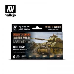 Vallejo   Model Colour AV Vallejo Model Color Set - WWII British Armour&Infantry - VAL70204 - 8429551702041