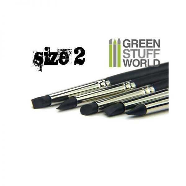 Green Stuff World   Green Stuff World Tools Colour Shapers Brushes SIZE 2 - BLACK FIRM - 8436554360246ES - 8436554360246