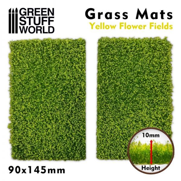 Green Stuff World   Plants & Flowers Grass Mat Cutouts - Yellow Flower Field - 8436574508406ES - 8436574508406