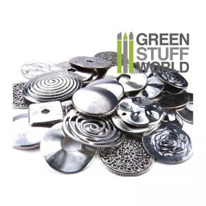 Green Stuff World   Modelling Extras Flat Round LINKS Beads 85gr - LARGE - 8436554365852ES - 8436554365852