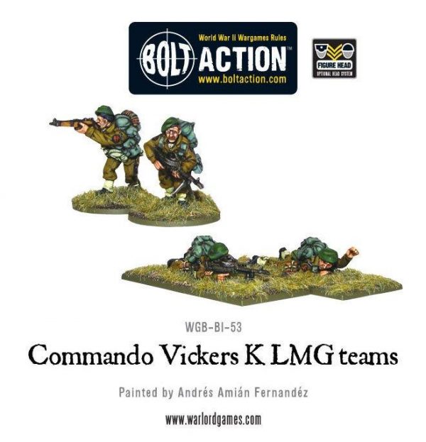 Warlord Games Bolt Action  Great Britain (BA) Commando Vickers K LMG Teams - WGB-BI-53 - 5060200844113