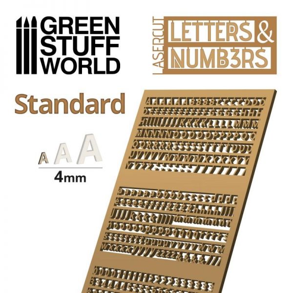 Green Stuff World   Modelling Extras Letters and Numbers 4mm STANDARD - 8435646501321ES - 8435646501321